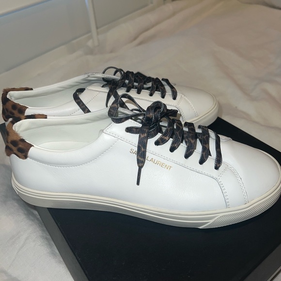 Saint Laurent Andy Shoes with Cheetah Print detailing - Picture 1 of 5